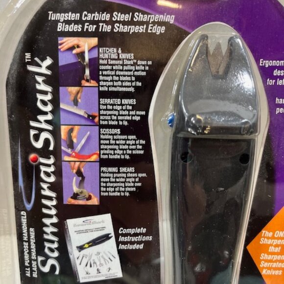 Samurai Shark Tungsten Steel Knife Blade Tool Sharpener Sharpens Everything - Picture 3 of 9